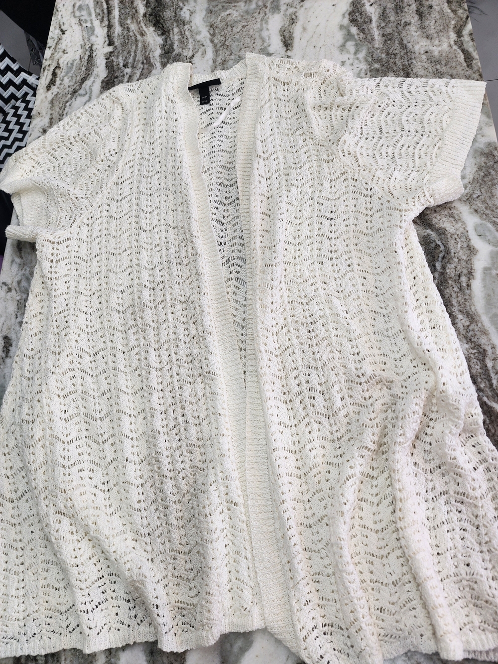 Lane Bryant Open Knit Overlay Cardigan - Cream
